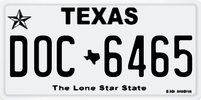 TX license plate DOC6465