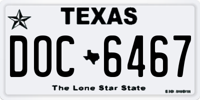 TX license plate DOC6467