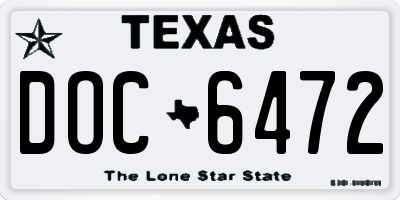 TX license plate DOC6472