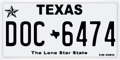 TX license plate DOC6474