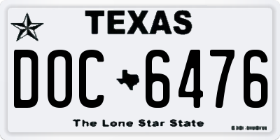TX license plate DOC6476