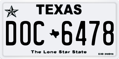 TX license plate DOC6478