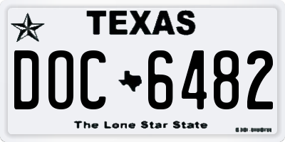TX license plate DOC6482
