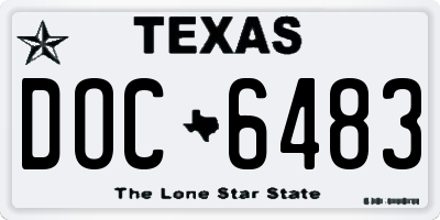 TX license plate DOC6483