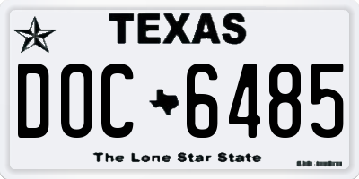 TX license plate DOC6485