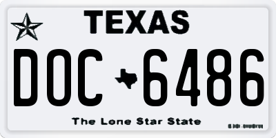 TX license plate DOC6486