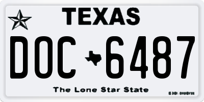 TX license plate DOC6487