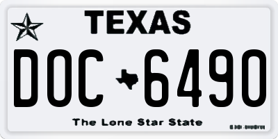 TX license plate DOC6490