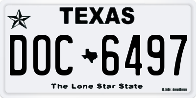 TX license plate DOC6497