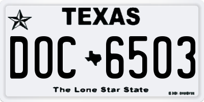TX license plate DOC6503