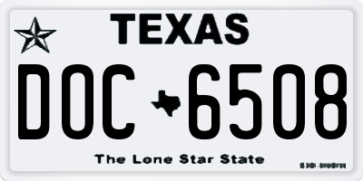 TX license plate DOC6508