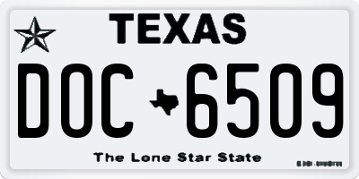 TX license plate DOC6509
