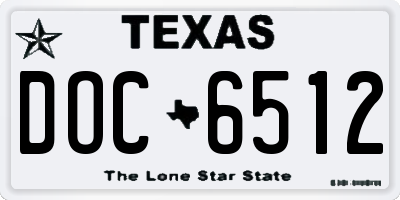 TX license plate DOC6512
