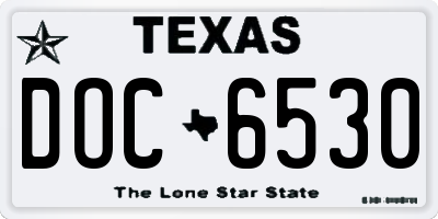 TX license plate DOC6530