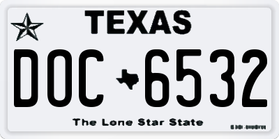 TX license plate DOC6532