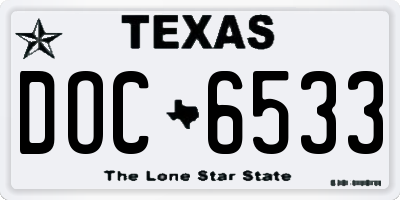 TX license plate DOC6533