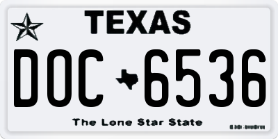 TX license plate DOC6536