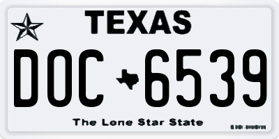 TX license plate DOC6539