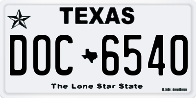 TX license plate DOC6540