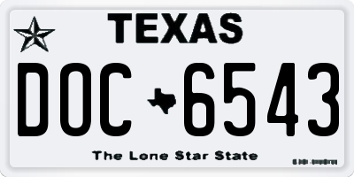 TX license plate DOC6543