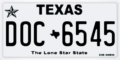 TX license plate DOC6545