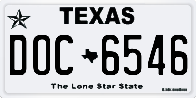 TX license plate DOC6546