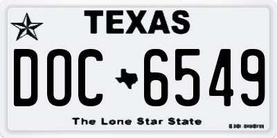 TX license plate DOC6549