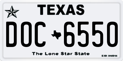 TX license plate DOC6550