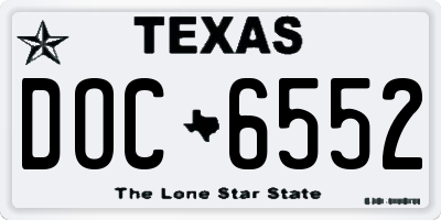 TX license plate DOC6552
