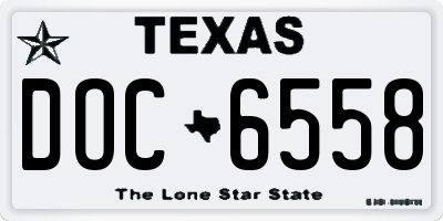 TX license plate DOC6558