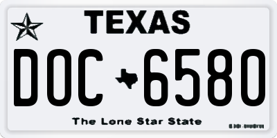 TX license plate DOC6580
