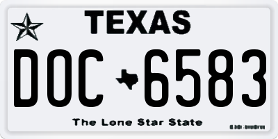 TX license plate DOC6583