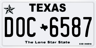 TX license plate DOC6587
