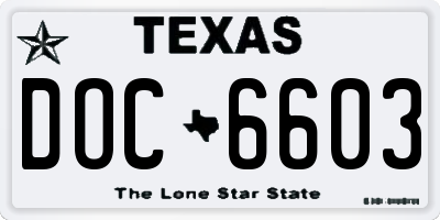 TX license plate DOC6603