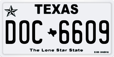 TX license plate DOC6609