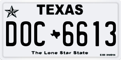 TX license plate DOC6613