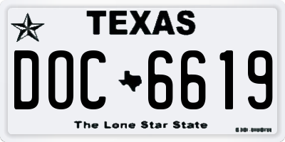 TX license plate DOC6619
