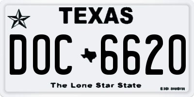 TX license plate DOC6620