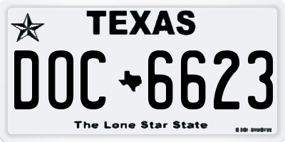 TX license plate DOC6623