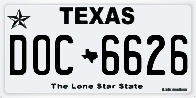 TX license plate DOC6626