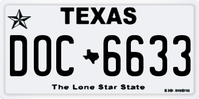 TX license plate DOC6633