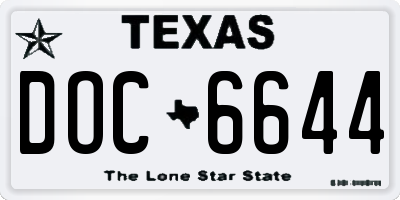 TX license plate DOC6644