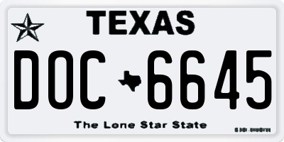 TX license plate DOC6645