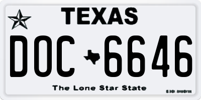 TX license plate DOC6646