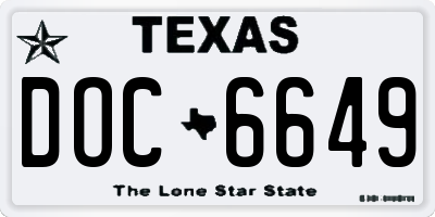 TX license plate DOC6649