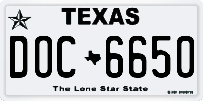 TX license plate DOC6650