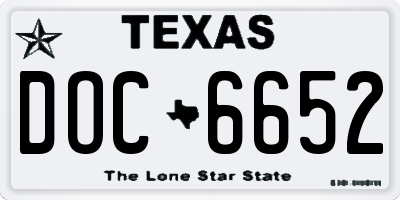 TX license plate DOC6652