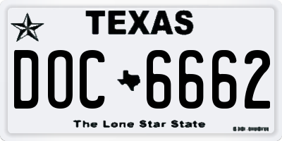 TX license plate DOC6662