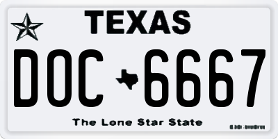 TX license plate DOC6667