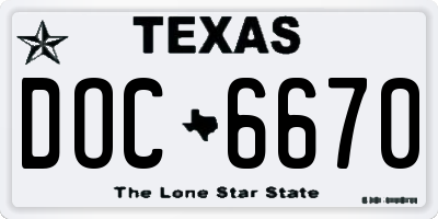 TX license plate DOC6670